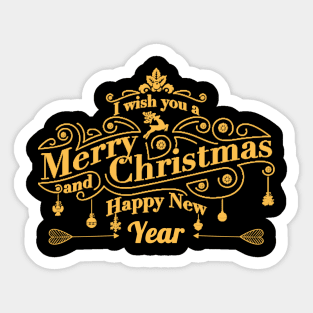 I Wish You Merry Christmas and Happy New Year Sticker